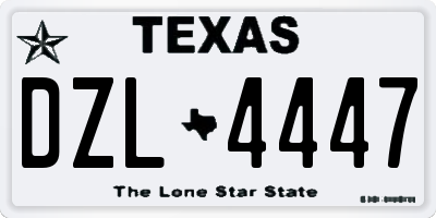 TX license plate DZL4447