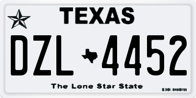 TX license plate DZL4452