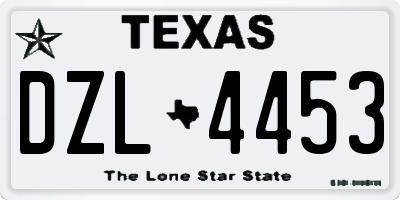 TX license plate DZL4453