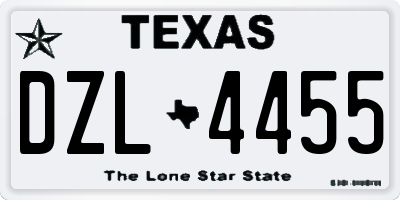 TX license plate DZL4455