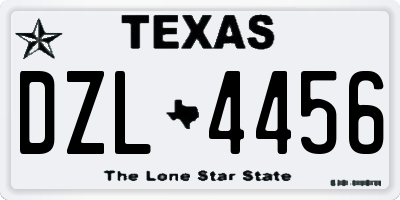 TX license plate DZL4456