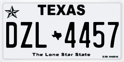 TX license plate DZL4457