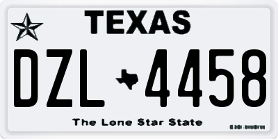 TX license plate DZL4458