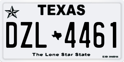 TX license plate DZL4461