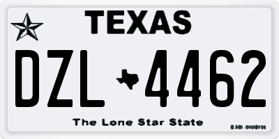 TX license plate DZL4462