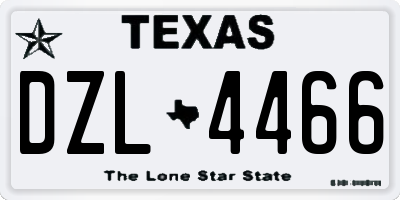 TX license plate DZL4466