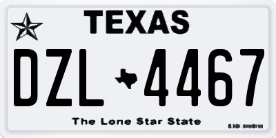 TX license plate DZL4467