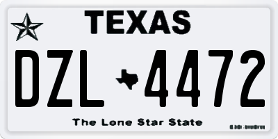 TX license plate DZL4472
