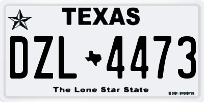 TX license plate DZL4473