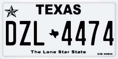 TX license plate DZL4474