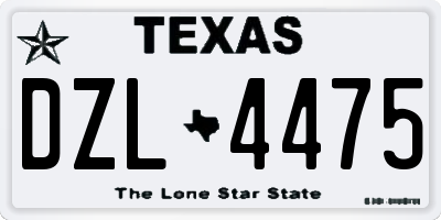 TX license plate DZL4475