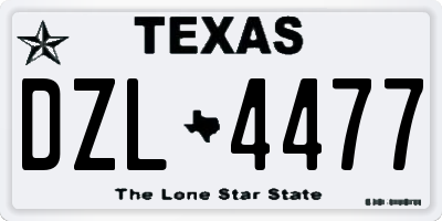 TX license plate DZL4477