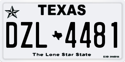 TX license plate DZL4481