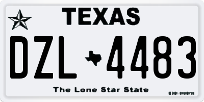 TX license plate DZL4483