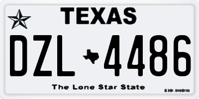 TX license plate DZL4486