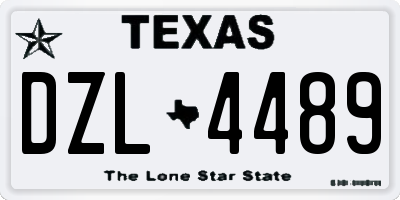 TX license plate DZL4489
