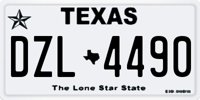 TX license plate DZL4490