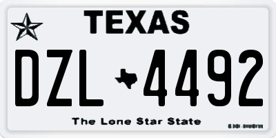 TX license plate DZL4492
