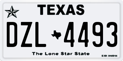 TX license plate DZL4493