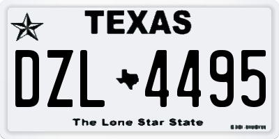 TX license plate DZL4495