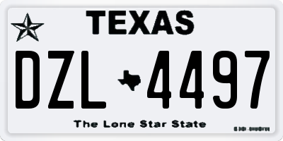 TX license plate DZL4497