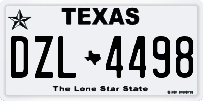 TX license plate DZL4498