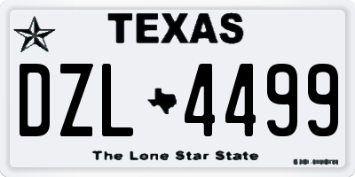 TX license plate DZL4499