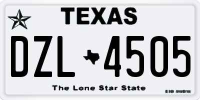 TX license plate DZL4505