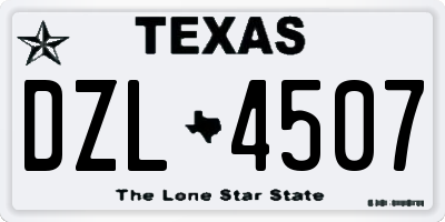 TX license plate DZL4507