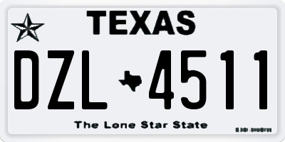 TX license plate DZL4511