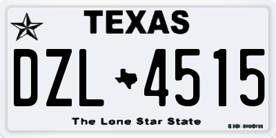 TX license plate DZL4515