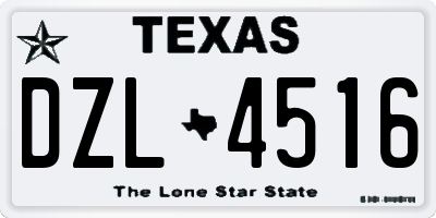 TX license plate DZL4516