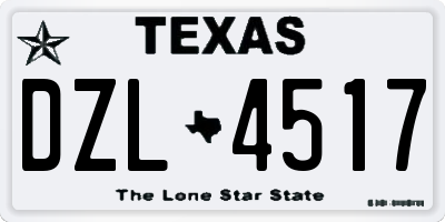 TX license plate DZL4517
