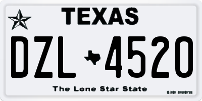 TX license plate DZL4520