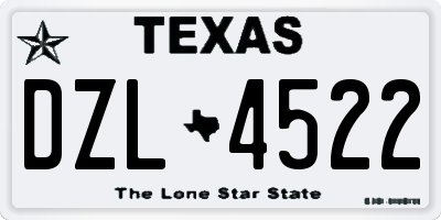 TX license plate DZL4522