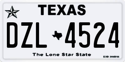 TX license plate DZL4524
