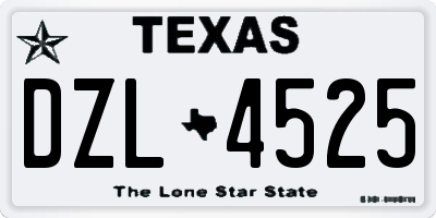 TX license plate DZL4525