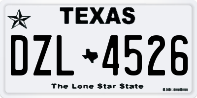 TX license plate DZL4526