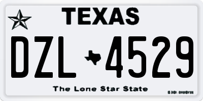TX license plate DZL4529