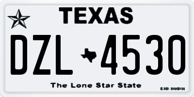 TX license plate DZL4530