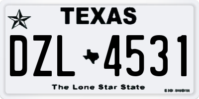 TX license plate DZL4531