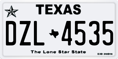 TX license plate DZL4535