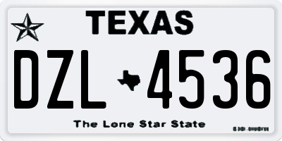 TX license plate DZL4536