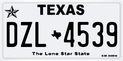TX license plate DZL4539