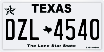 TX license plate DZL4540