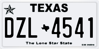 TX license plate DZL4541
