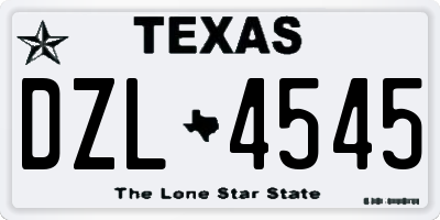 TX license plate DZL4545