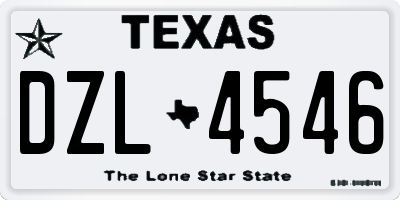 TX license plate DZL4546