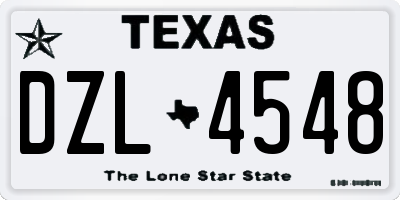 TX license plate DZL4548