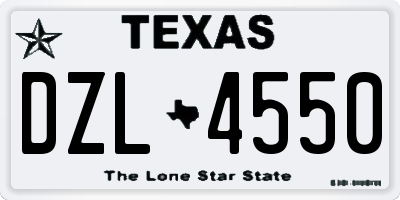 TX license plate DZL4550